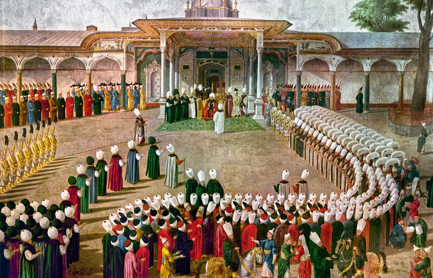 Audiencja u Selima III w pałacu Topkapı; ilustracja z XVIII w.
