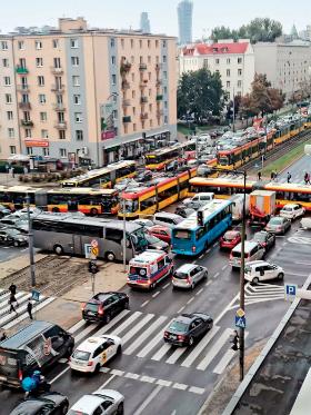 Korek na warszawskiej Ochocie.