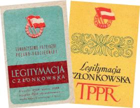 Legitymacje członkowskie Towarzystwa Przyjaźni Polsko-Radzieckiej.