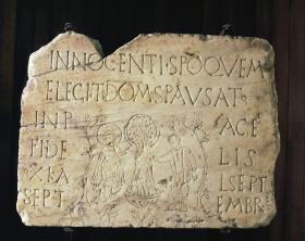 Wczesnochrześcijańska inskrypcja grobowa z IV w. n.e. z Akwilei.