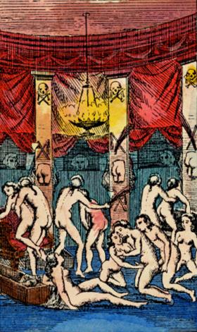 Ilustracja z powieści markiza de Sade „Nowa Justyna” z 1797 r.