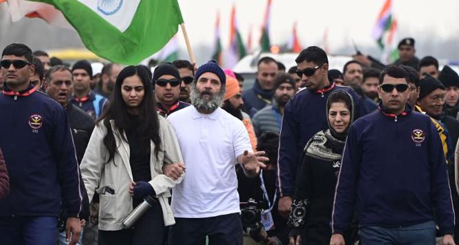 Rahul Gandhi na trasie swojej pielgrzymki nazywanej Marszem Zjednoczenia Indii.