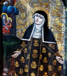 Święta Kinga; obraz w kościele klasztornym klarysek w Starym Sączu, XVII w.