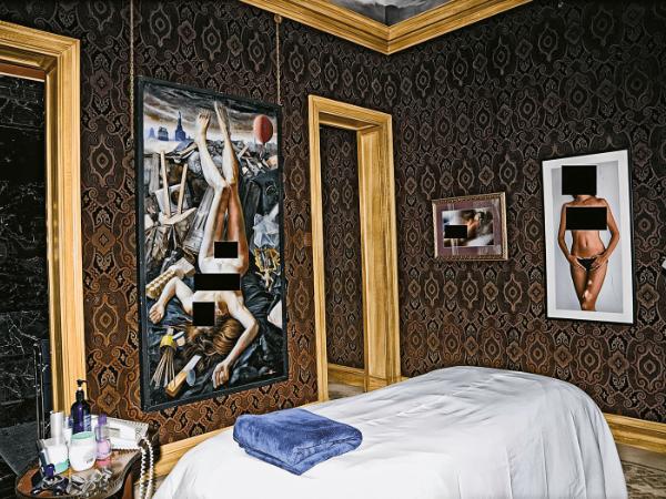 Jedna z sypialni w nowojorskim apartamencie Jeffreya Epsteina