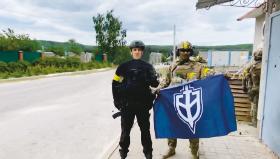 Partyzanci Rosyjskiego Korpusu Ochotniczego we wsi Nowaja Tawołżanka.