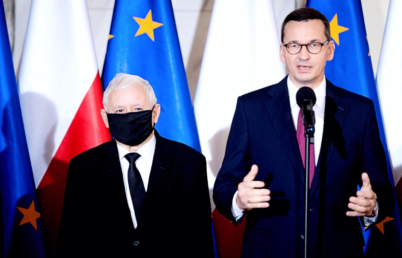 Od lewej: wicepremier Jarosław Kaczyński i premier Mateusz Morawiecki