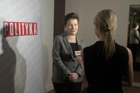 Hanna Gronkiewicz-Waltz, prezydent Warszawy. Miasto stołeczne Warszawa było partnerem kategorii Kultura cyfrowa.