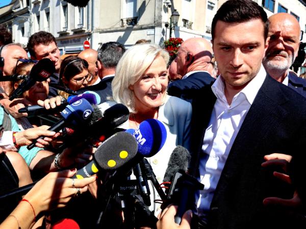 Marine Le Pen i Jordan Bardella, 8 lipca 2026 r.
