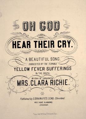 Okładka nut pieśni powstałej po epidemii żółtej febry w USA.