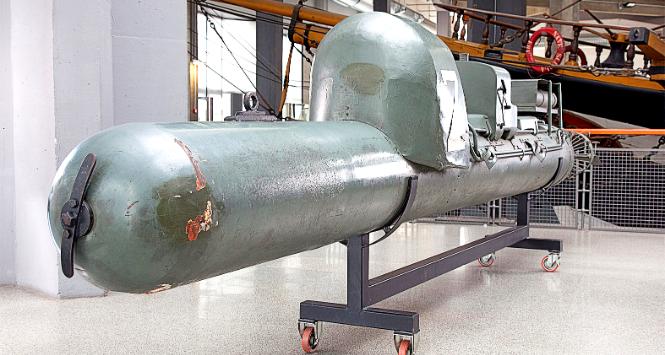 Podwodny pojazd Maiale w Narodowym Muzeum Techniki w Mediolanie