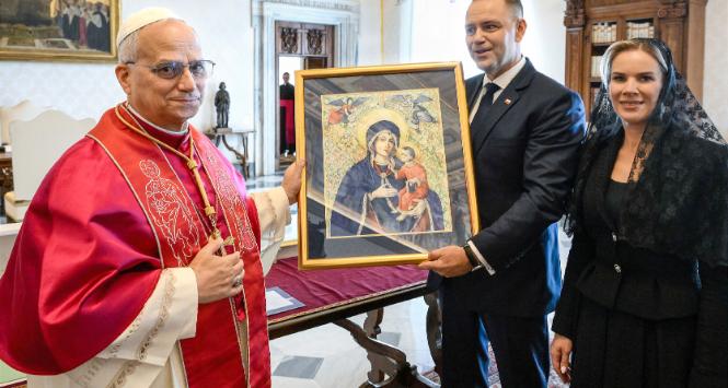Marta i Karol Nawroccy z wizytą u Leona XIV