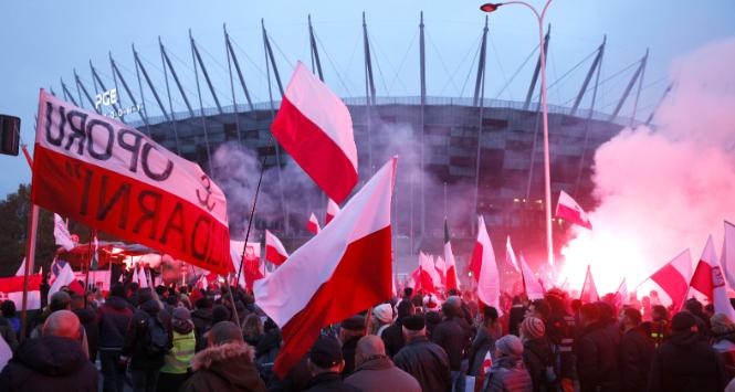 Marsz Niepodległości w Warszawie, Stadion Narodowy, 11 listopada 2023 r.