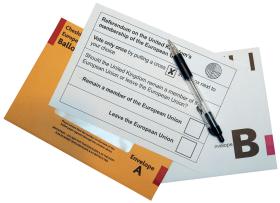 Karta do głosowania w brytyjskim referendum z 2016 r. Brexit może wyzwolić unię z ograniczeń narzucanych przez Londyn.