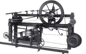 Maszyna przędzalnicza spinning mule autorstwa Samuela Cromptona.