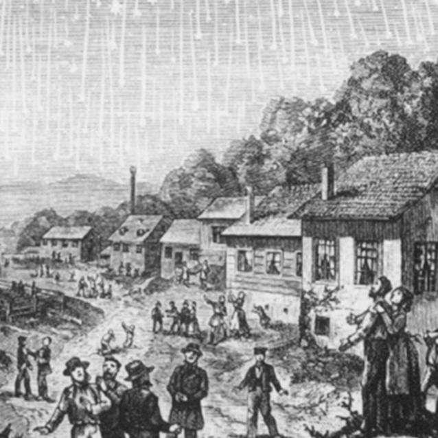 Spektakularny deszcz meteorów w 1833 r. skłonił badaczy do bliższego przyjrzenia się zjawiskom rojów, uważanym dotąd zazwyczaj za efekt atmosferyczny.