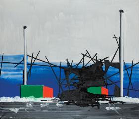 Wilhelm Sasnal, „Bez tytułu”; obraz sprzedano w 2016 r. na aukcji w Warszawie za 200 tys. zł