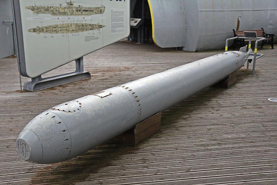 Niemiecka torpeda wyposażona w pasywny układ samonaprowadzania akustycznego.