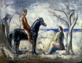 Carlo Carrà, „Chłopiec na koniu” (obraz znany także pod tytułem „Spotkanie”)