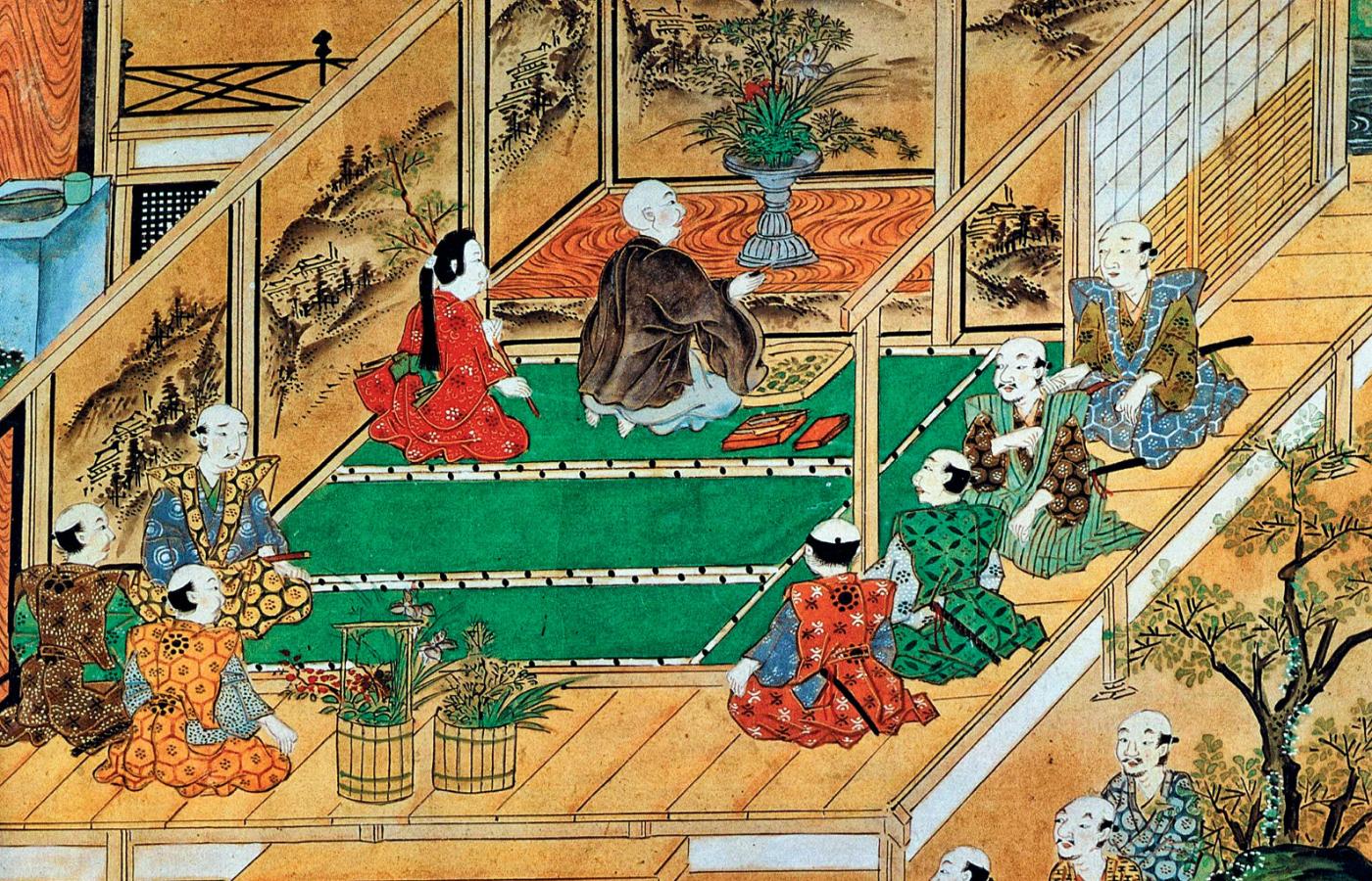 Instruktaż ikebany; obraz z końca XVII w.