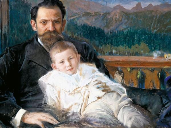 Leon Wyczółkowski, „Stefan Żeromski z synem Adasiem”, 1904 r.