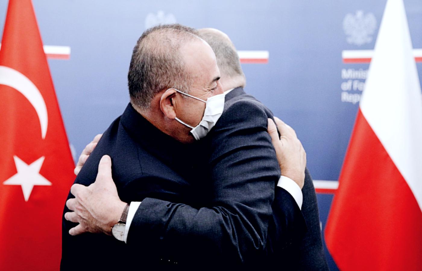 Szefowie dyplomacji Mevlüt Çavuşoğlu i Zbigniew Rau. 4 października 2021 r.
