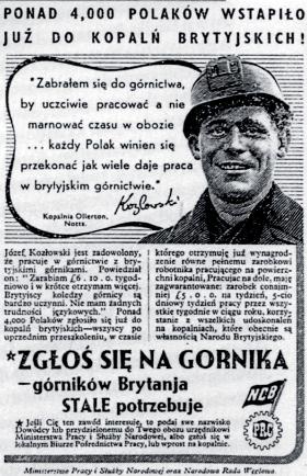 Powojenna oferta pracy w Wielkiej Brytanii.