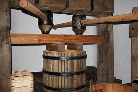 Ochla, skansen. Prasa winiarska