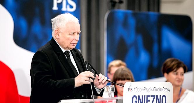 Jarosław Kaczyński na spotkaniu z aktywem partii w Gnieźnie