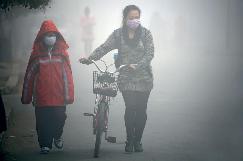 Smog w prowincji Jilin w północnych Chinach.