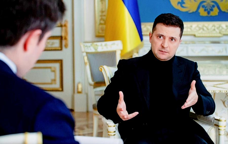 Prezydent Ukrainy Wołodymyr Zełenski podczas wywiadu dla telewizji HBO