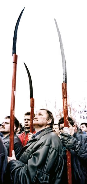 Współczesna demonstracja rolników w Warszawie.