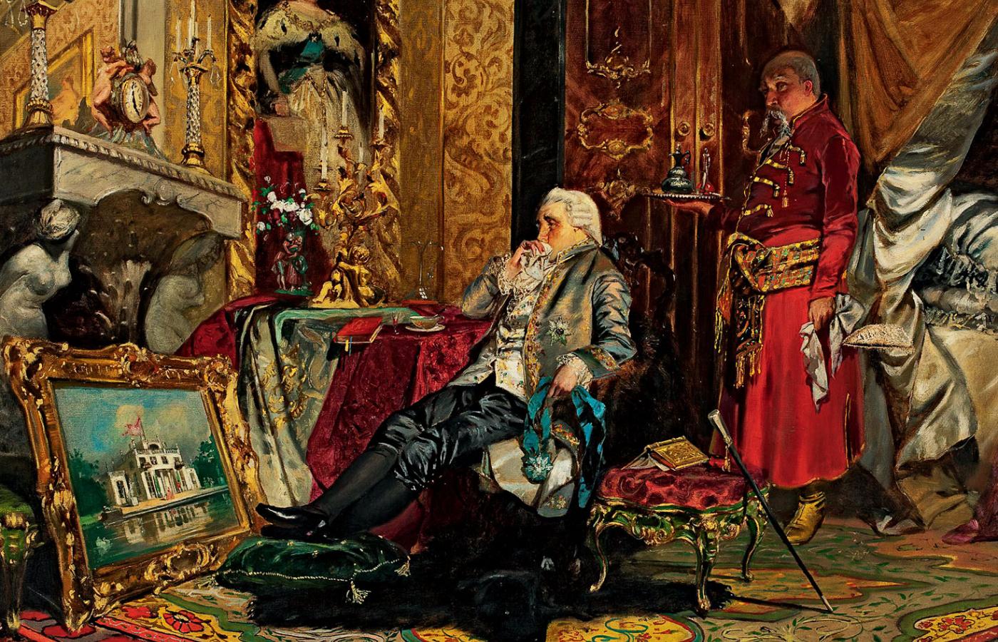 Monarcha po abdykacji, w Petersburgu, obraz Jana Czesława Moniuszki z przełomu XIX i XX w.