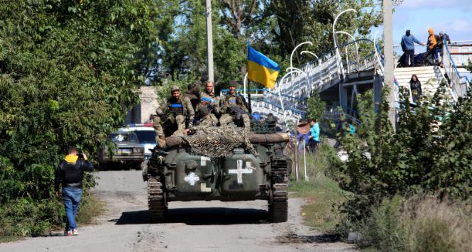 Ukraińscy żołnierze w Iziumiu, wrzesień 2022 r.