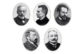 Henryk Sienkiewicz, Bolesław Prus, Stefan Żeromski (rysunek), Józef Konrad Korzeniowski, Walery Przyborowski