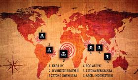 Piraci grasują głównie na wodach Zatoki Gwinejskiej i w tzw. Rogu Afryki, ale grożą też statkom na innych akwenach.