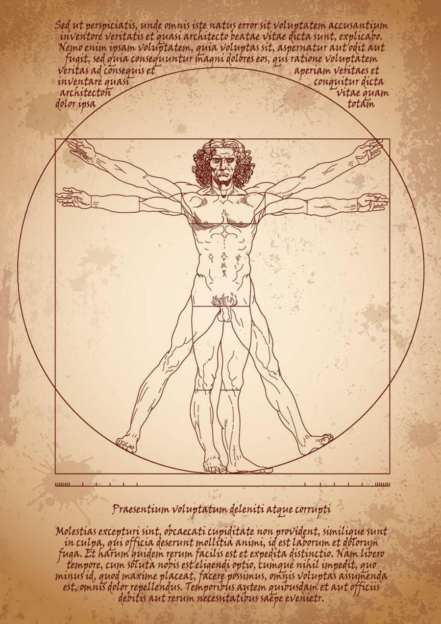 Jednym z najbardziej znanych dzieł Leonarda da Vinci jest „Człowiek witruwiański”.