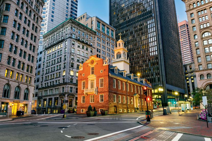 Boston, Old State House. Tu w 1776 roku ogłoszono Deklarację Niepodległości.
