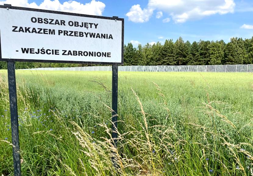 Zapora przy granicy z Białorusią