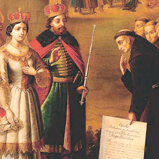 Św. Jan Kapistran i król Kazimierz IV Jagiellończyk. Obraz z XIX w.