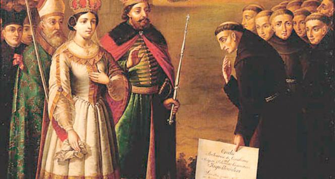 Św. Jan Kapistran i król Kazimierz IV Jagiellończyk. Obraz z XIX w.