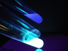 Bakterie fluorescencyjne w probówce