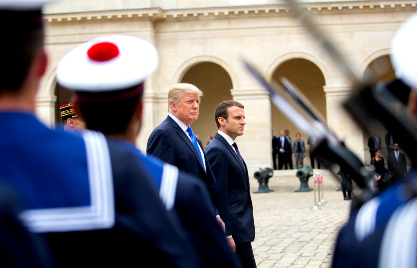 Spotkanie Donalda Trumpa z Emmanuelem Macronem w Paryżu w czerwcu 2017 roku.