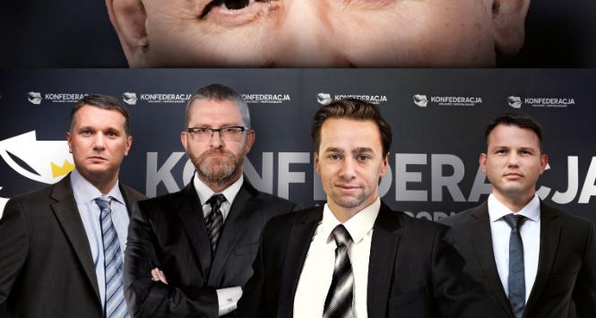 Na fotomontażu od lewej: Przemysław Wipler, Grzegorz Braun, Krzysztof Bosak i Sławomir Mentzen.