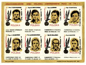 „Spadochroniarzom AK zamordowanym przez UB” – znaczki wydane przez podziemną Solidarność w 1986 r.
