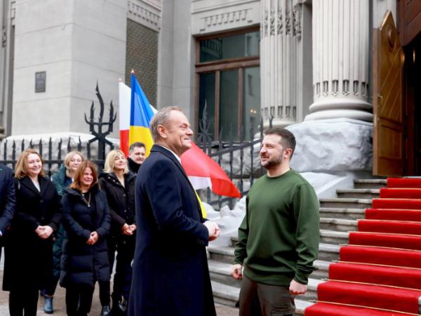 Donald Tusk i Wołodymyr Zełenski