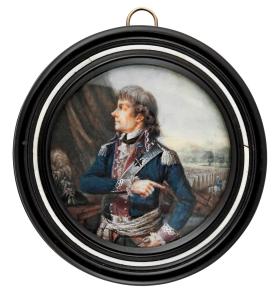 Portret Tadeusza Kościuszki w mundurze generalskim z Orderem Virtuti Militari na tle obozu pod Zieleńcami, 1794 r.