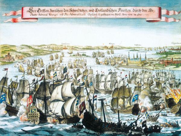 Bitwa duńsko-szwedzka o Sund w 1658 r. na obrazie nieznanego artysty