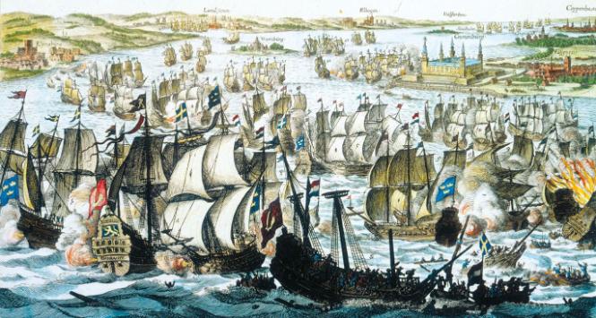 Bitwa duńsko-szwedzka o Sund w 1658 r. na obrazie nieznanego artysty