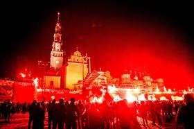 Kibice na pielgrzymce, Jasna Góra, styczeń 2016 r.