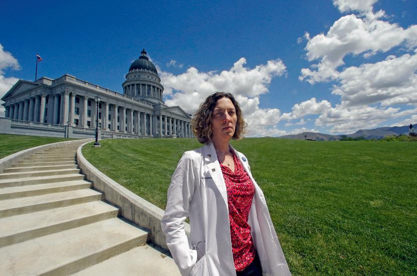 Pierwszą bitwę Leah Torres stoczyła w stanie Utah. Wygrała proces o zniesławienie z prawicowymi mediami, ale do pracy już tam nie mogła wrócić (Salt Lake City, maj 2016 r.).